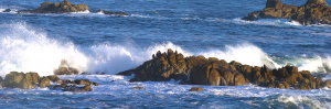 Waves Crashing on Rocks at Monterey Bay Half Marathon